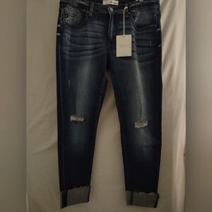 Dark Blue Distressed Kancan Women Jeans